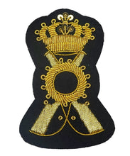 Carica l'immagine nel visualizzatore di Gallery, WW2 Riproduzione Fregio Fanteria Ricamo Oro Fondo NERO Regio Esercito Italiano