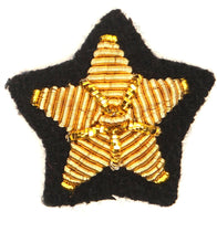 Carica l'immagine nel visualizzatore di Gallery, WW1 WW2 Riproduzione Stellette Regio Esercito Italiano 20 mm con ricamo in canottiglia oro su panno nero.