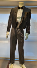 Carica l'immagine nel visualizzatore di Gallery, Abito Spencer da Uomo Tg 44 Giacca in Pura Lana Colore Ner Pantaloni gessati