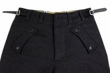 Carica l'immagine nel visualizzatore di Gallery, WW2 Riproduzione Pantaloni P.zer Variante 2 Bottone Colore Nero Germania