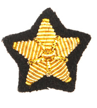 Carica l'immagine nel visualizzatore di Gallery, WW1 WW2 Riproduzione Stellette Regio Esercito Italiano 17 mm con ricamo in canottiglia oro su panno nero.