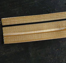 Carica l'immagine nel visualizzatore di Gallery, WW2 Gallone Ufficiale Oro Righa Nera Regio Esercito Italiano h 2,8 cm. Lungo 60 cm.