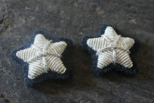 Carica l'immagine nel visualizzatore di Gallery, WW1 WW2 Riproduzione Stellette 20mm Argento/NERO