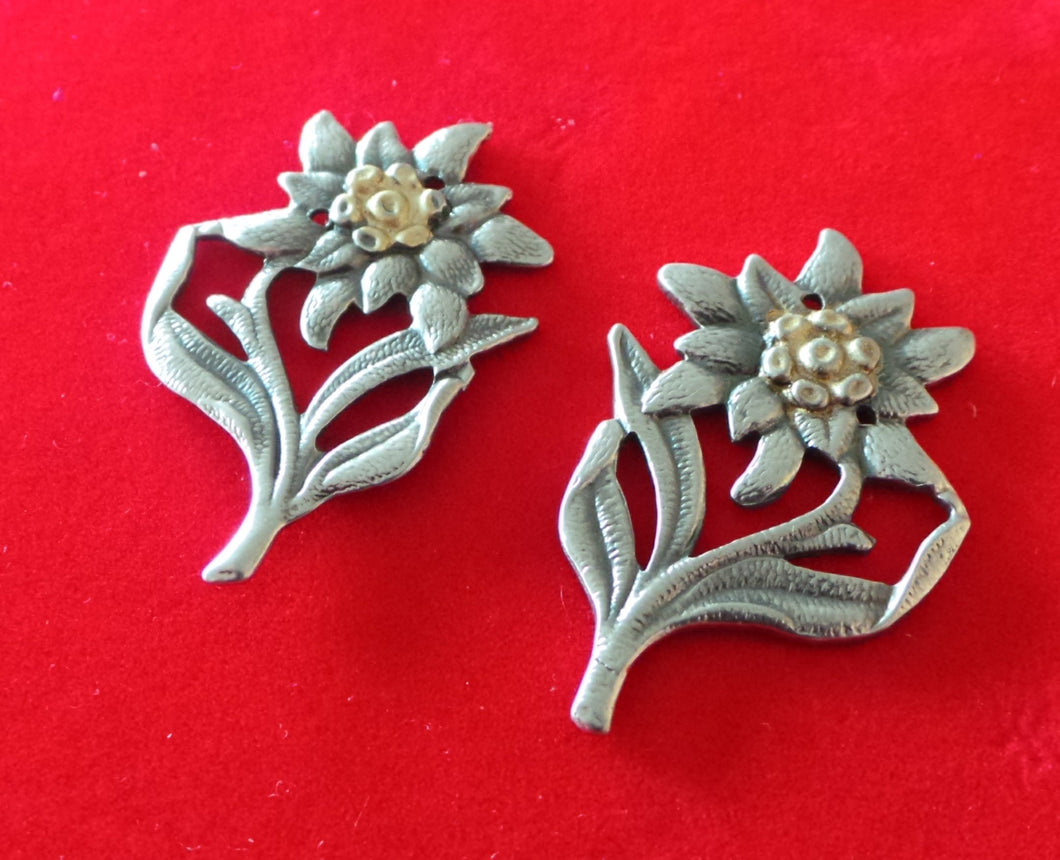 WW1 WW2 Riproduzione Distintivo Mostrine Edelweiss