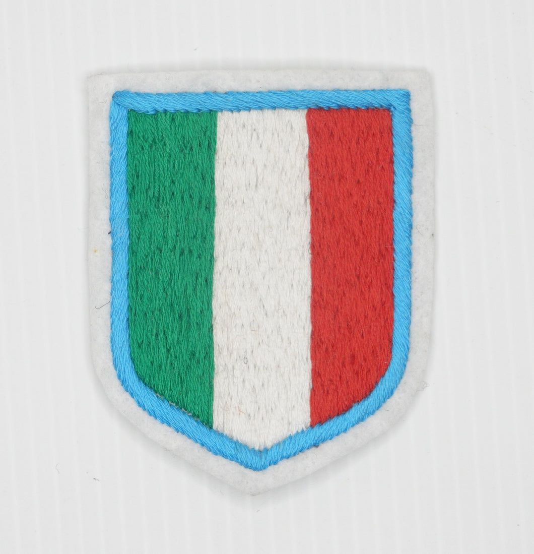 Riproduzione Storica Scudetto Tricolore Italia con Bordo Azzurro