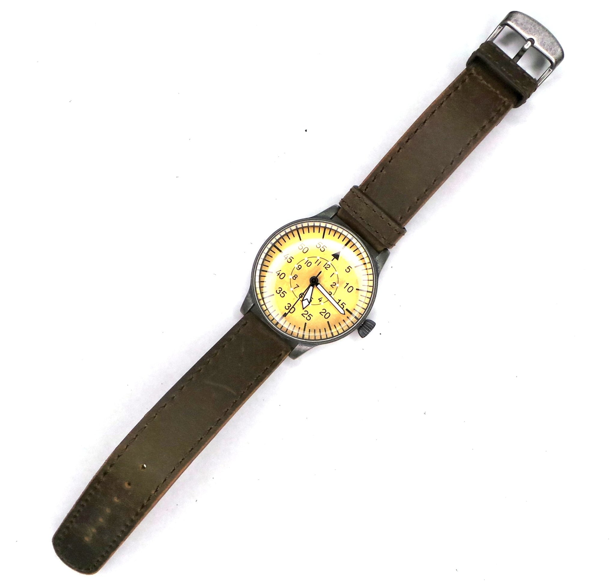 WW2 Riproduzione Orologio Militare antichizzato colore cuoio – Lo