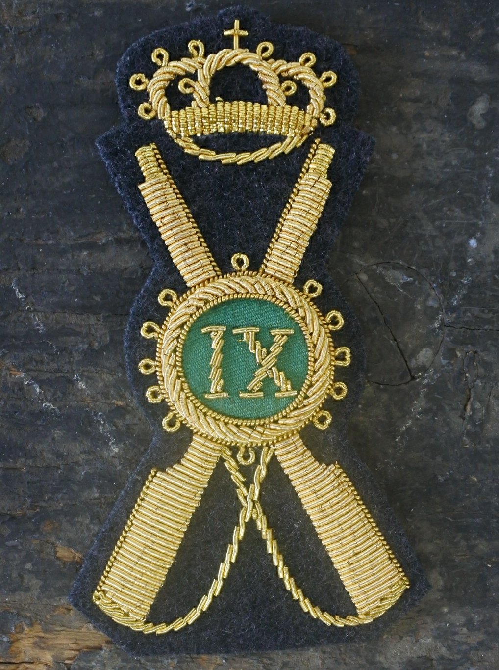 WW2 RIPRODUZIONE FREGIO BERRETTO TESA FANTERIA GAF REGIO ESERCITO ITALIANO