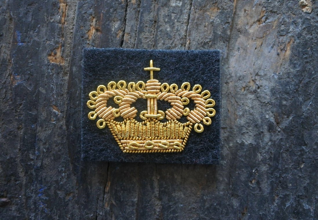 WW1 Riproduzione Fregio Corona Oro Promozione Di Grado