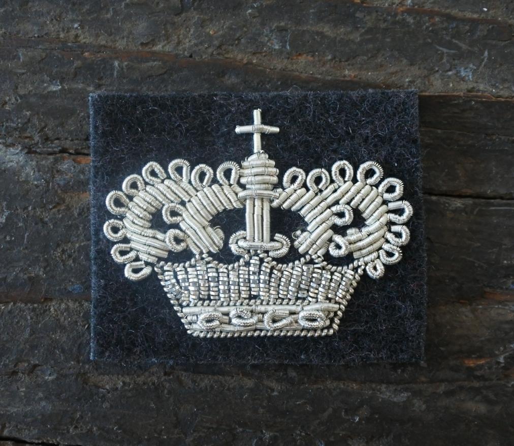 WW1 Riproduzione Fregio Corona Argento Promozione Di Grado