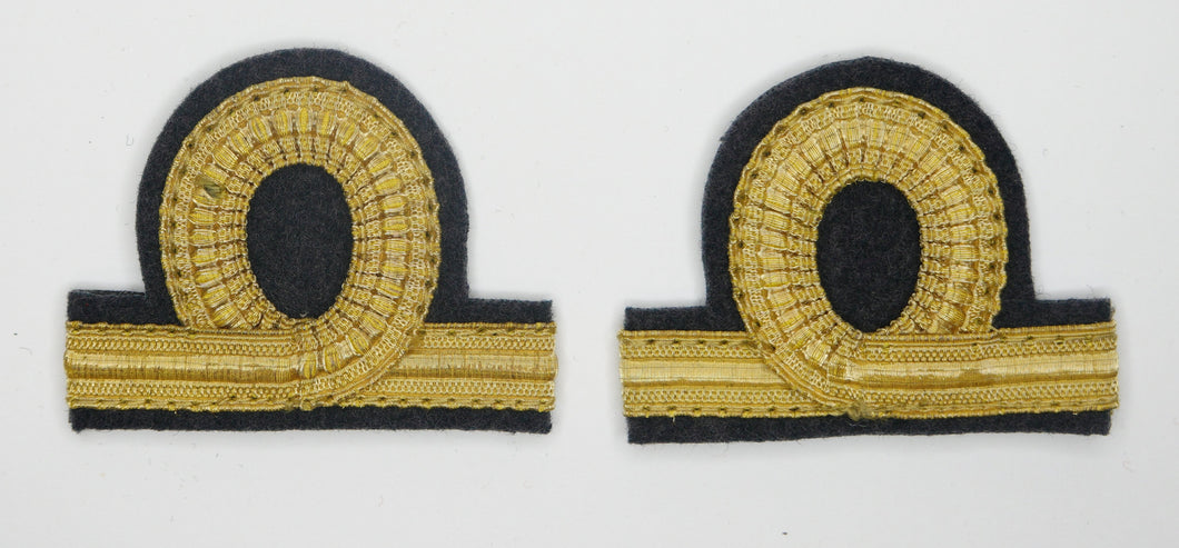WW2 Riproduzione Gradi da Sottotenente Regio Esercito Italiano Modello 1940 Fondo Nero Gallone Oro