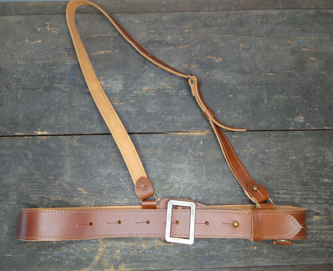 WW2 Riproduzione Cinturone Sam Browne Colore Cuoio