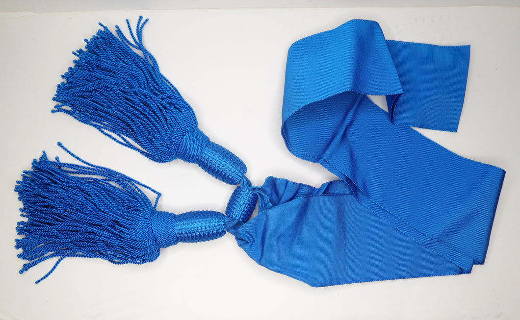 WW1 WW2 Riproduzione Sciarpa Ufficiale Azzurra a Palla Lavorata con Frangia Tripolino