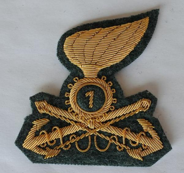 WW2 Riproduzione Fregio Ufficiale Arma del Genio 1° Reggimento Pontieri Per Berretto Tese Mod 34