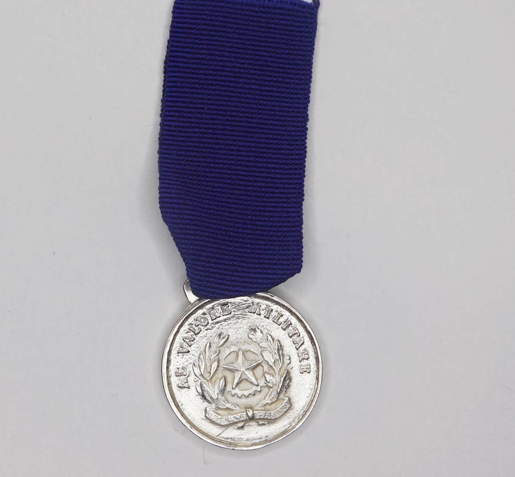Riproduzione Medaglia Valore Militare Argento Repubblica Italiana