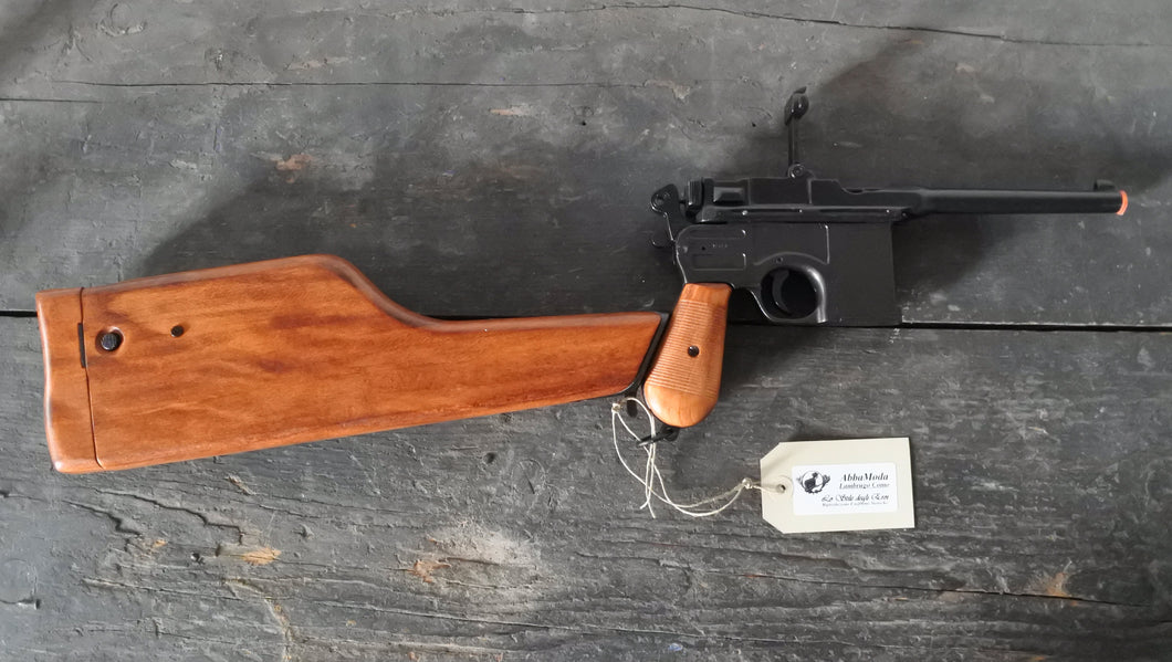 WW1 - X -  Riproduzione Simulacro Pistola Automatica Mauser modello C96 con calcio.