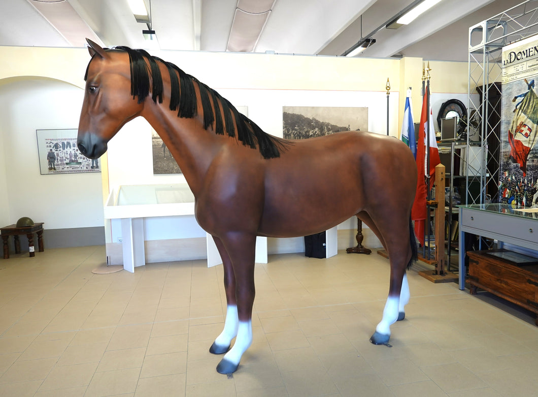 WW1 WW2 Cavallo in Resina Grandezza Naturale per Esposizione