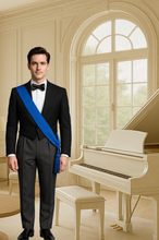 Carica l&#39;immagine nel visualizzatore di Gallery, Abito Spencer da Uomo Tg 44 Giacca in Pura Lana Colore Ner Pantaloni gessati
