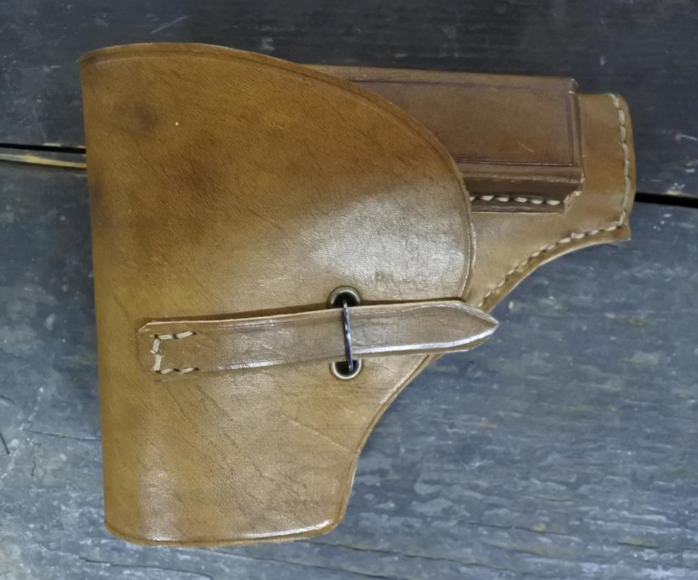 WW2 Riproduzione Fondina Beretta Mod34 Cuoio Antichizzato per Cinturone Sam Browne