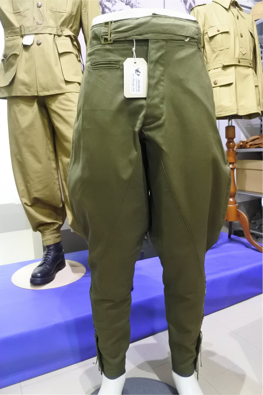 WW2 Riproduzione Pantaloni Coloniali Verdi Afrika Korps